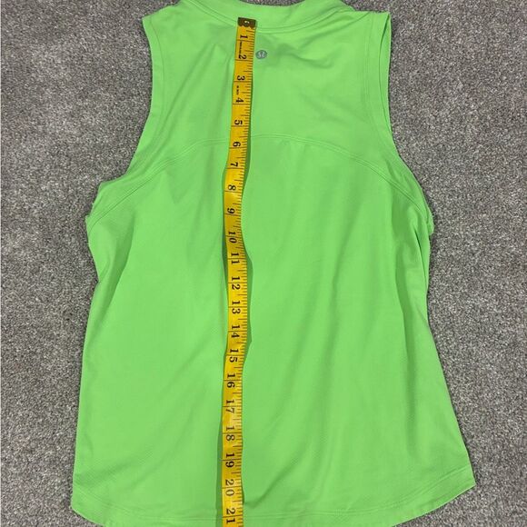 Lululemon Neon Green Sleeveless Half Zip Tank Top – Sz 6 - Picture 2 of 3
